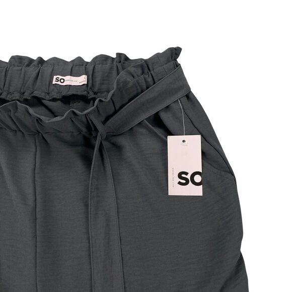 SO Paperbag Taper Pants Size Women's L Out Of Office Charcoal Price $44 - Picture 13 of 16